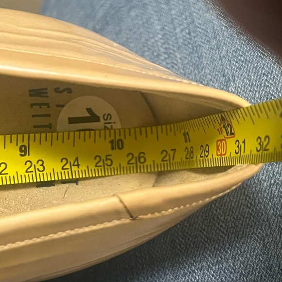 Stuart Weitzman Women's Tan Iridescent Leather Ballet Flats - Picture 11 of 11